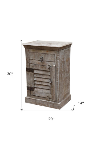 Homeroots 30" Gray One Drawer Nightstand   488754