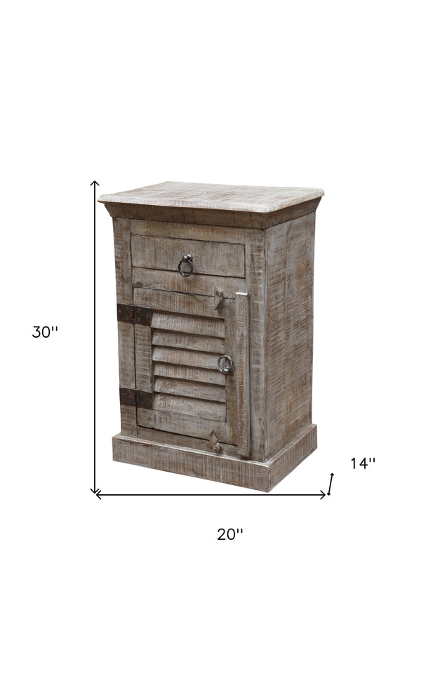 Homeroots 30" Gray One Drawer Nightstand   488754