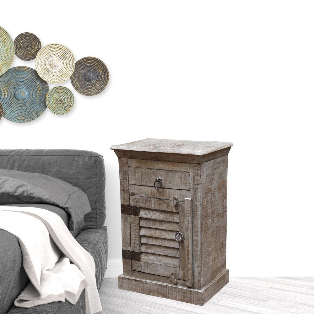 Homeroots 30" Gray One Drawer Nightstand   488754