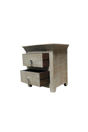 Homeroots 24" Gray Two Drawer Nightstand   488755