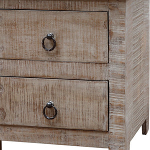 Homeroots 24" Gray Two Drawer Nightstand   488755