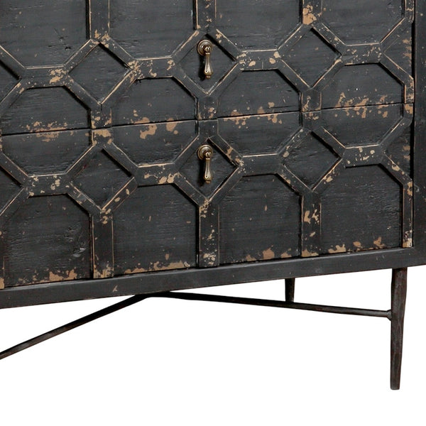 Homeroots 28" Black Two Drawer Nightstand   488756