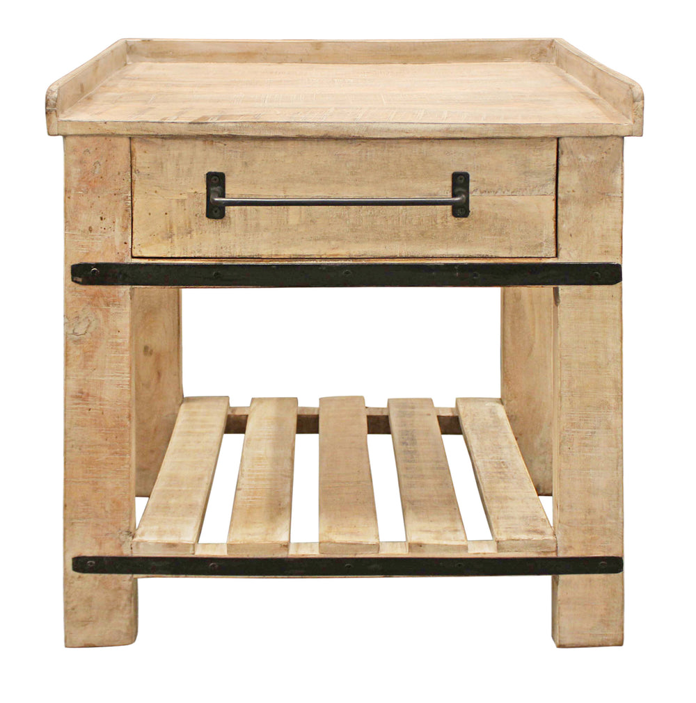 Homeroots 26" White One Drawer Nightstand   488757