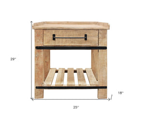 Homeroots 26" White One Drawer Nightstand   488757