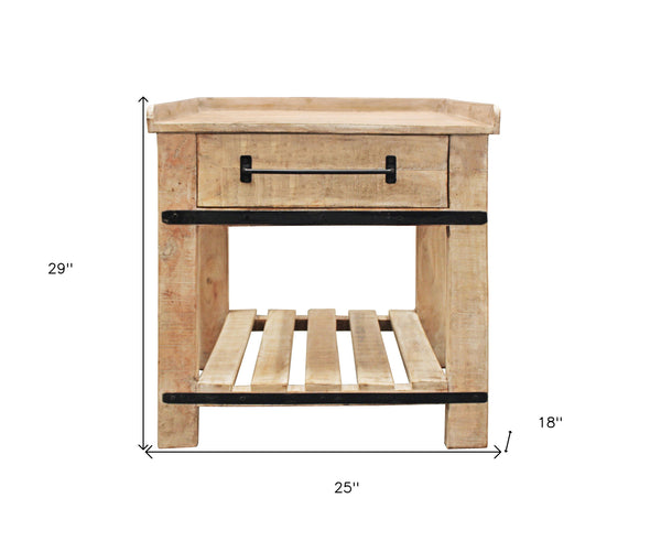 Homeroots 26" White One Drawer Nightstand   488757