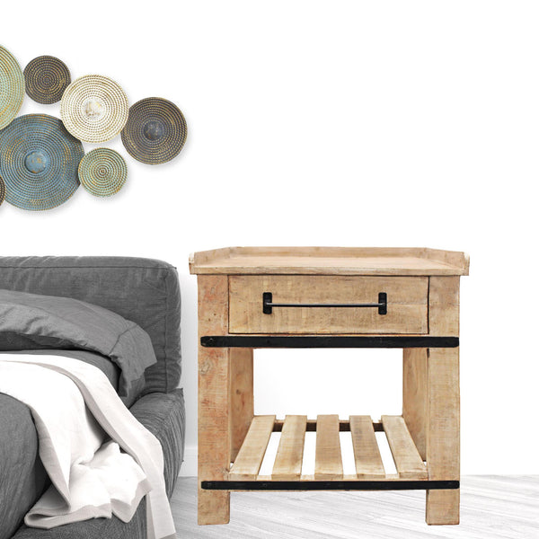 Homeroots 26" White One Drawer Nightstand   488757