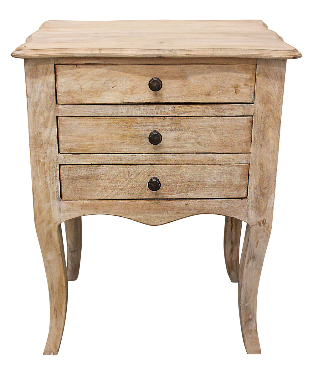 Homeroots 29" White Three Drawer Nightstand   488758