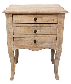 Homeroots 29" White Three Drawer Nightstand   488758