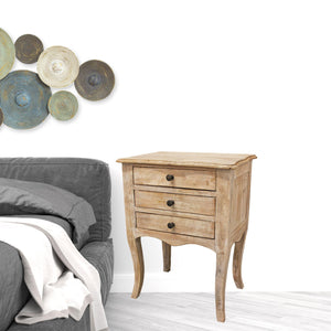 Homeroots 29" White Three Drawer Nightstand   488758