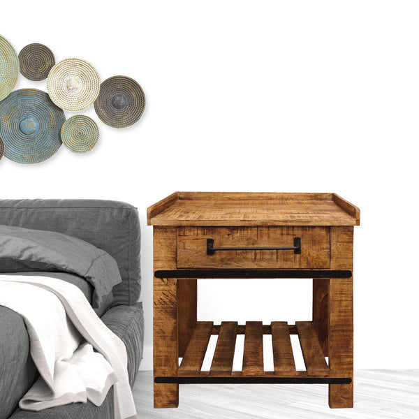 Homeroots 29" Natural One Drawer Nightstand   488759