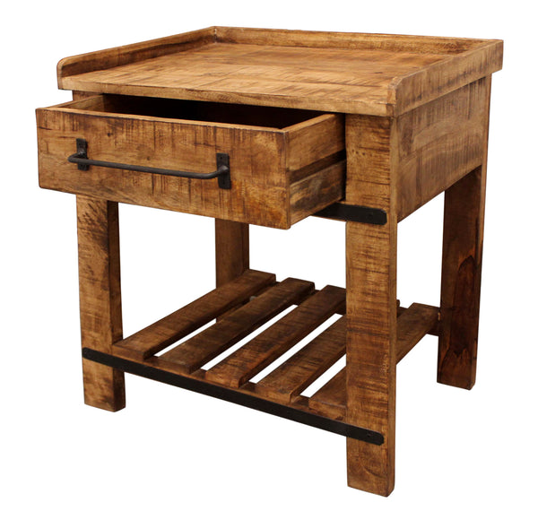 Homeroots 29" Natural One Drawer Nightstand   488759