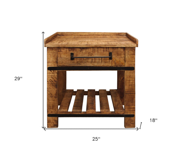 Homeroots 29" Natural One Drawer Nightstand   488759