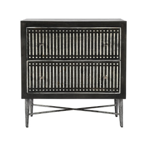 Homeroots 28" Antique Brown Two Drawer Nightstand   488760