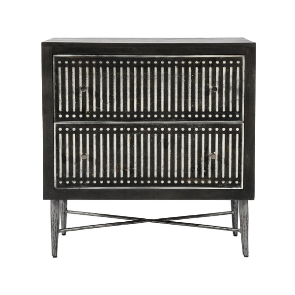 Homeroots 28" Antique Brown Two Drawer Nightstand   488760