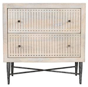 Homeroots 28" Brushed Ivory Two Drawer Nightstand   488761