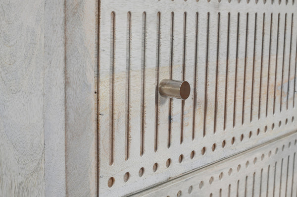 Homeroots 28" Brushed Ivory Two Drawer Nightstand   488761