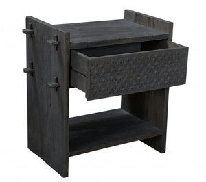 Homeroots 26" Dark Gray One Drawer Nightstand   488762