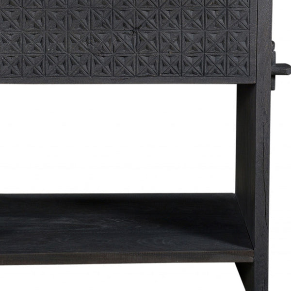 Homeroots 26" Dark Gray One Drawer Nightstand   488762