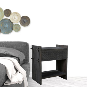 Homeroots 26" Dark Gray One Drawer Nightstand   488762