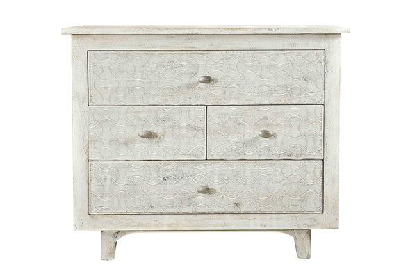 Homeroots 30" White Four Drawer Nightstand   488763