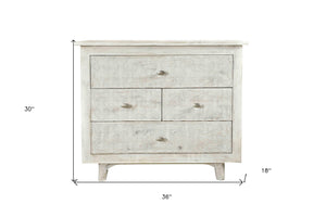 Homeroots 30" White Four Drawer Nightstand   488763