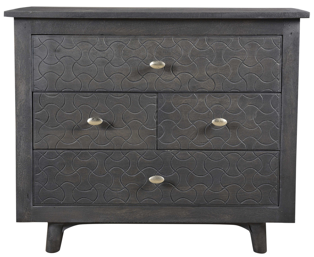 Homeroots 30" Gray Four Drawer Nightstand   488764