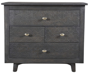Homeroots 30" Gray Four Drawer Nightstand   488764