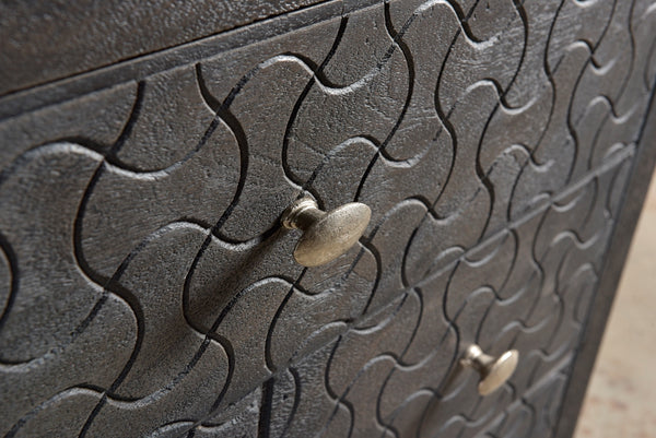 Homeroots 30" Gray Four Drawer Nightstand   488764