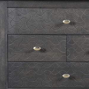 Homeroots 30" Gray Four Drawer Nightstand   488764