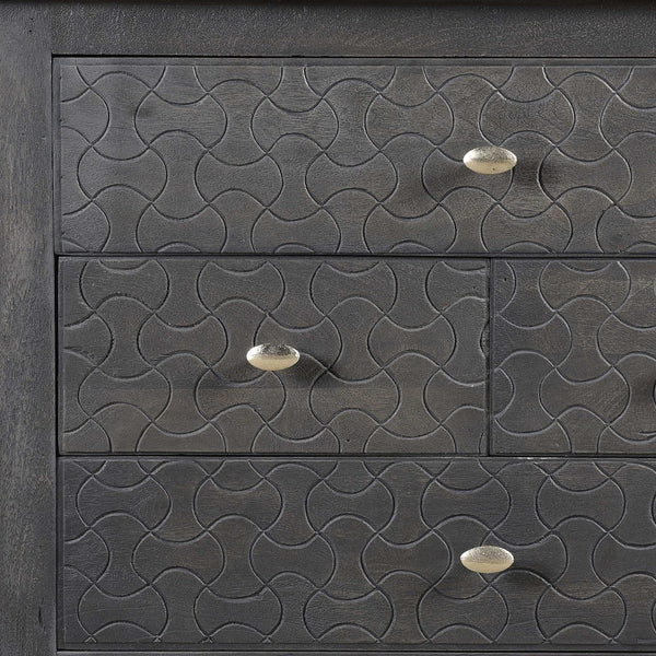 Homeroots 30" Gray Four Drawer Nightstand   488764