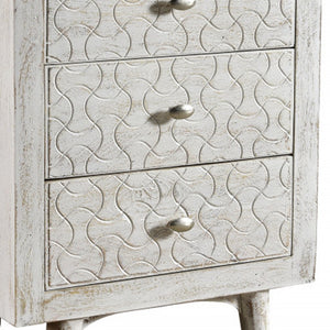 Homeroots 30" White Three Drawer Nightstand   488765