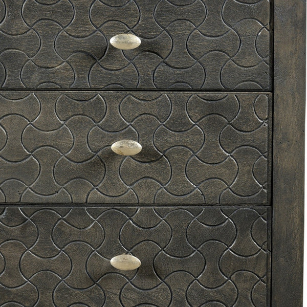 Homeroots 30" Gray Three Drawer Nightstand   488766