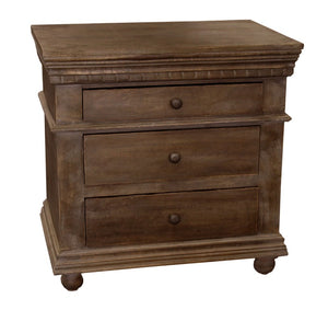 30 Inch Solid Wood Three Drawer Nightstand for Bedroom Storage and Classic Style