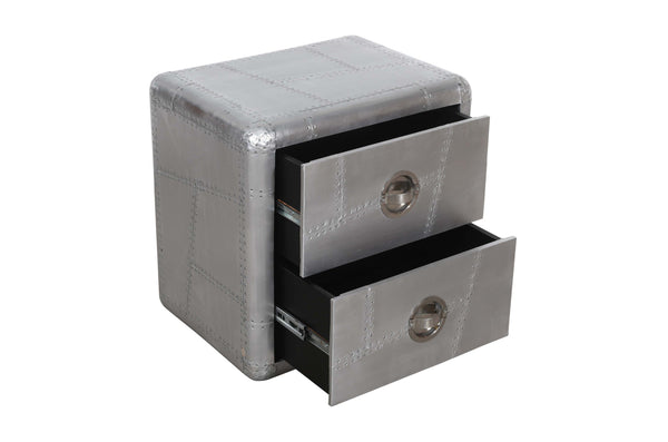 Homeroots 24" Silver Two Drawer Nightstand   488768