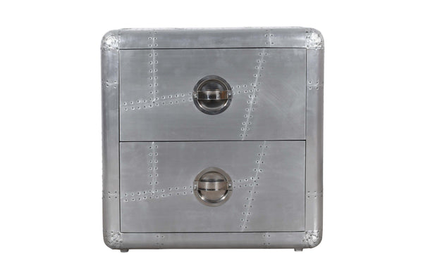 Homeroots 24" Silver Two Drawer Nightstand   488768