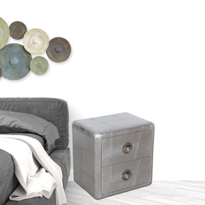 Homeroots 24" Silver Two Drawer Nightstand   488768