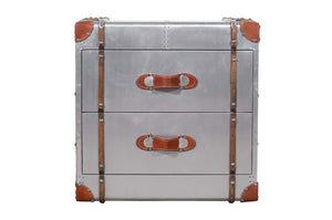 Homeroots 24" Silver Two Drawer Nightstand   488769