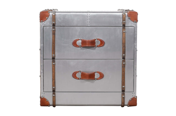 Homeroots 24" Silver Two Drawer Nightstand   488769