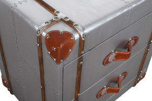 Homeroots 24" Silver Two Drawer Nightstand   488769