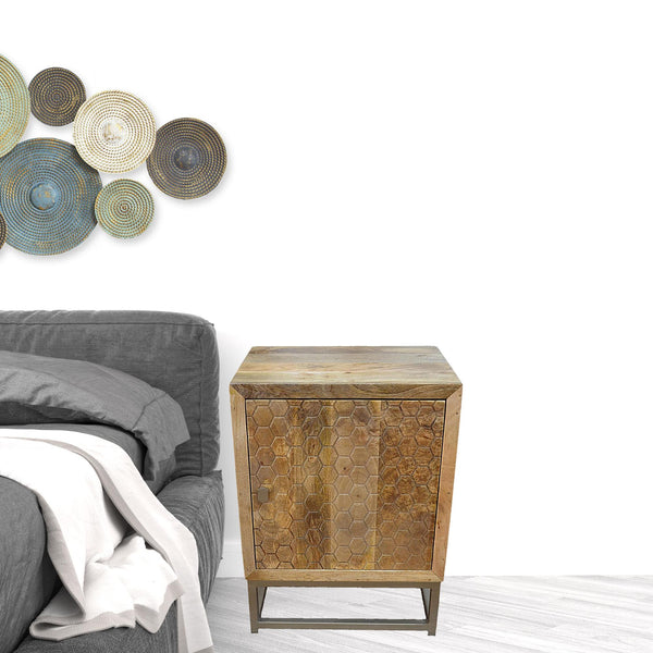 Homeroots 25" Natural Nightstand   488771