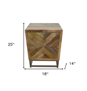 Homeroots 25" Natural Two Drawer Nightstand   488772