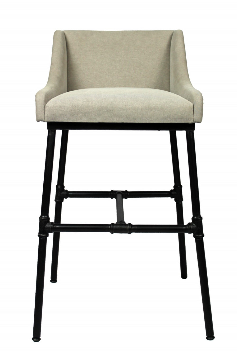 HomeRoots Light Gray Upholstered Linen Dining Arm Chair - Mid-Century Modern Style, Versatile & Comfortable Accent 488776