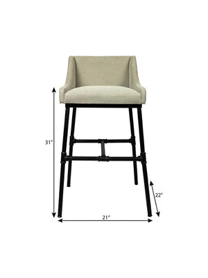 HomeRoots Light Gray Upholstered Linen Dining Arm Chair - Mid-Century Modern Style, Versatile & Comfortable Accent 488776