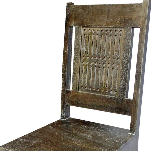 Homeroots Set Of Two Brown Wood Slat Back Dining Side Chairs  Wood 488778