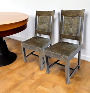 Homeroots Set Of Two Brown Wood Slat Back Dining Side Chairs  Wood 488778