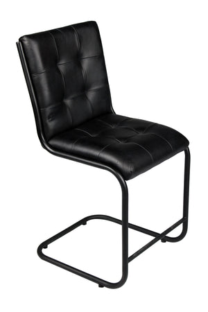 Homeroots Tufted Black Upholstered Leather Dining Side Chair  Metal 488780