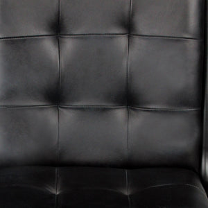 Homeroots Tufted Black Upholstered Leather Dining Side Chair  Metal 488780