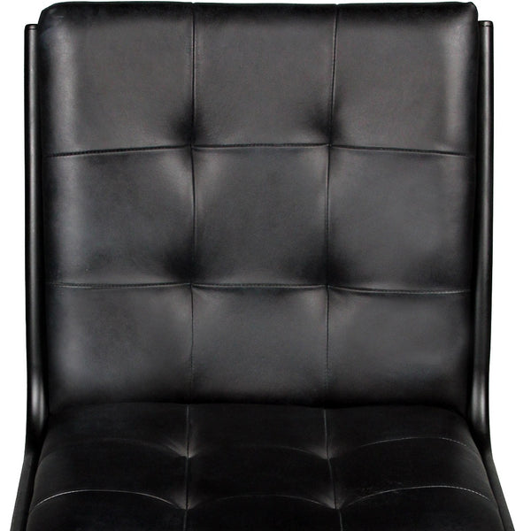 Homeroots Tufted Black Upholstered Leather Dining Side Chair  Metal 488780