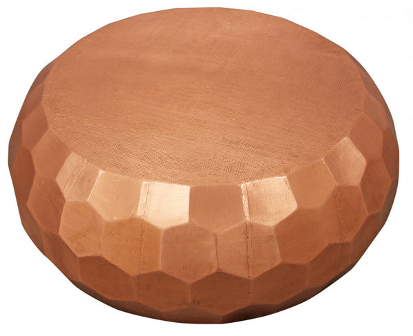 Homeroots 28" Rustic Copper Brass Hexagon Coffee Table   488784