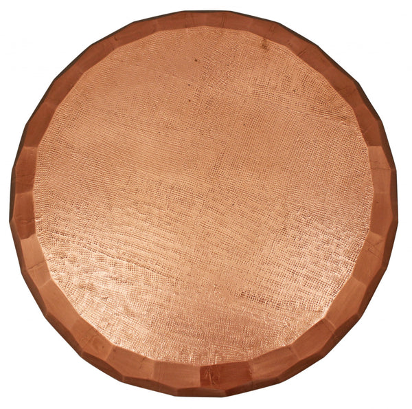 Homeroots 28" Rustic Copper Brass Hexagon Coffee Table   488784